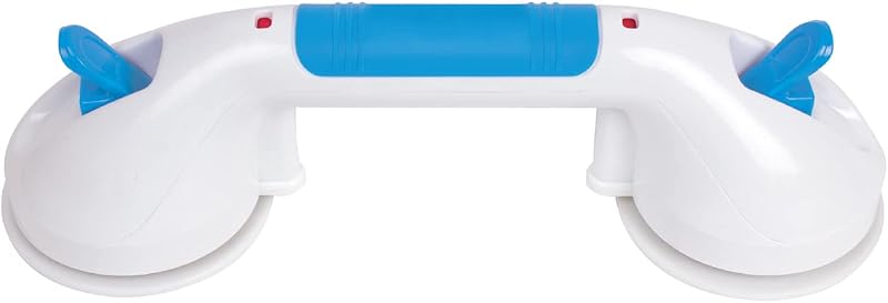 Suction Shower Grab Bar – 12” Ultra Grip Shower Handle - Dual Locking Grab Bars for Bathtubs and Showers – Seniors, Disabled, Handicap, Elderly Assistance Product
