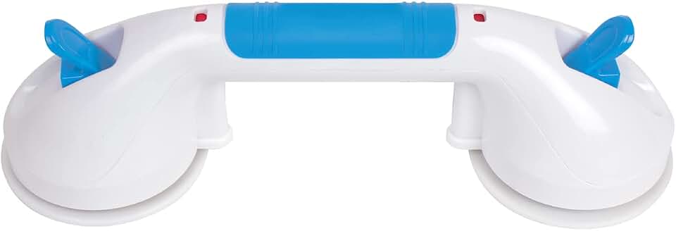 Carex Suction Shower Grab Bar – 12” Ultra Grip Shower Handle - Dual Locking Grab Bars for Bathtubs and Showers – Seniors, Disabled