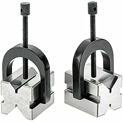 R&D PRECISION V-BLOCK SET 50 x 38 x 38 WITH 2 BLOCKS & 2 CLAMPS (!!))