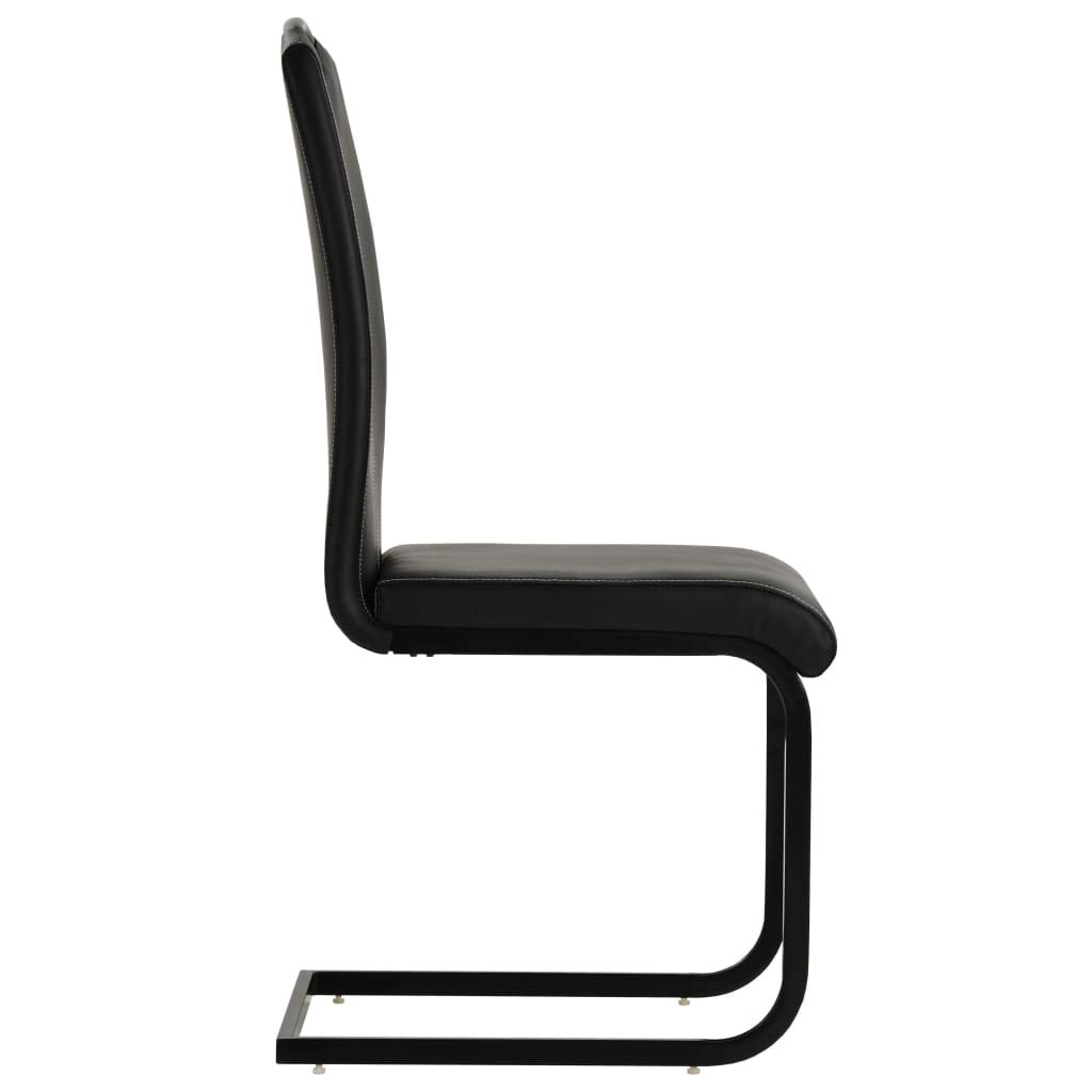 Esszimmerstühle Schwingstuhl Set Aus Kunstleder – 2 Stück, Weiß/schwarz, Max. 120 Kg Belastung