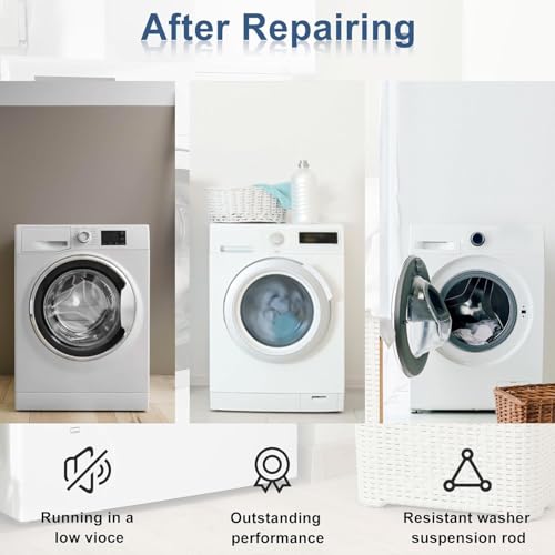 Upgraded WA54R7200AW/US WA54R7200AV/US Suspension Rods fit for Samsung Top Load Washer Active-Water-Jet WA54R7600AC/US WA54R7600AV/US WA54R7600AW/US WA7200 OEM 27.6 inch Damper Assembly LUXRILIX