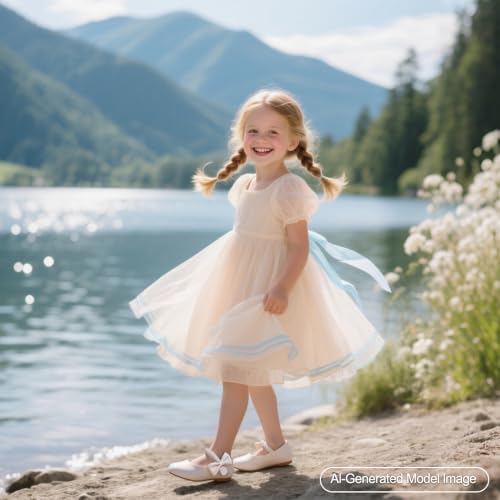 Image of PHIRAMIN Toddler Flower Girl Glitter Dress Shoes Little Girl Ballet Flats Bow Wedding Party