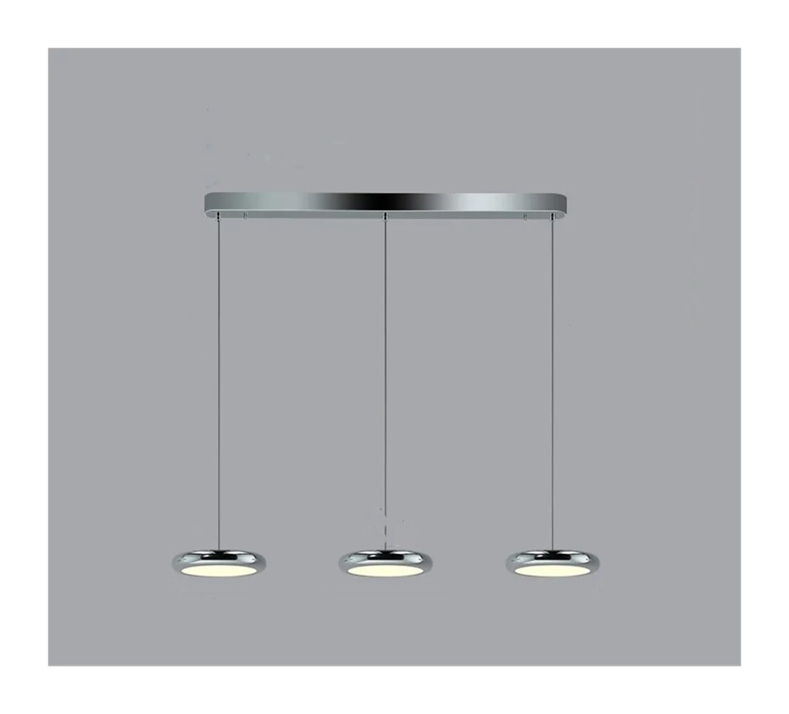 Lustre Bauhaus en verre argenté idéal pour éclairer une table à manger de restaurant chic