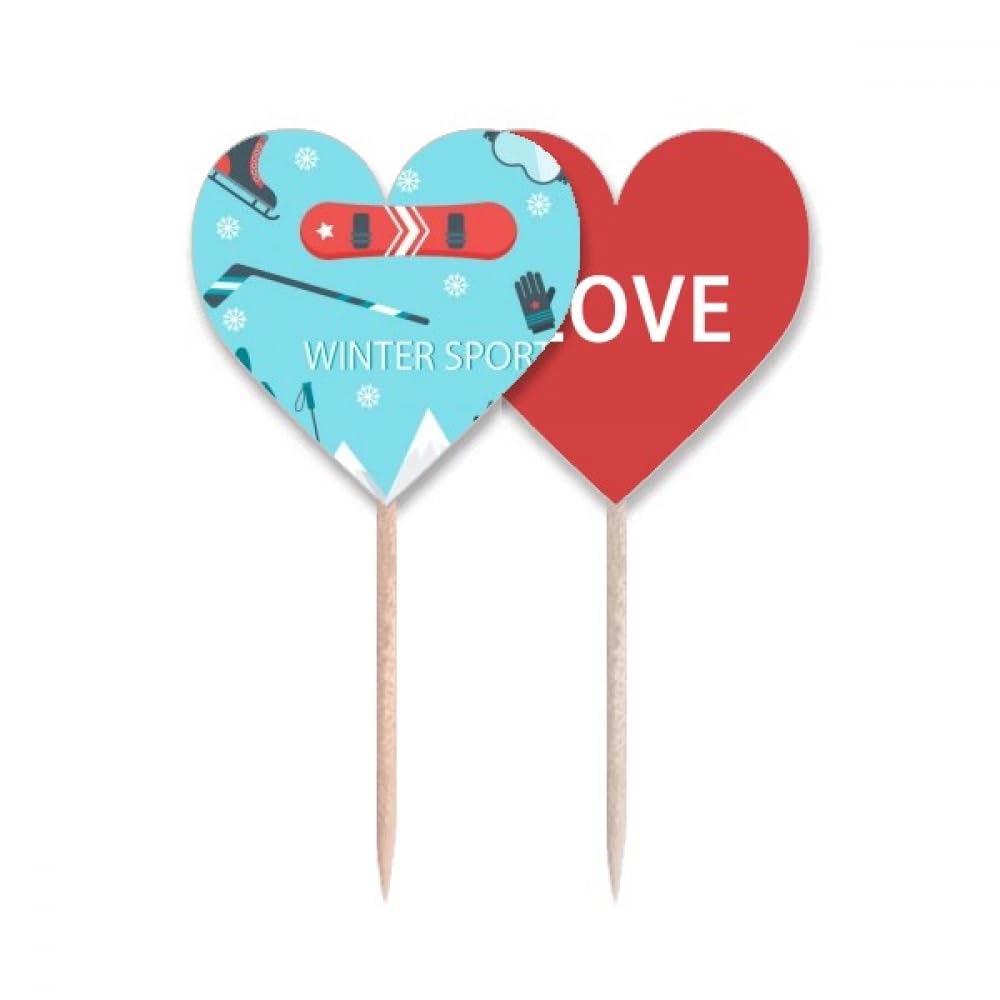 Drapeau cure-dents ski et amour pour vos soirées après-ski et buffets d'hiver