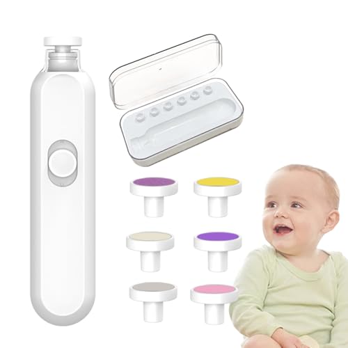Smerigliatrice elettrica per unghie, con luce LED, automatica, silenziosa, per bambini, con 6 testine di macinazione, per casa, soggiorno, camera da, viaggi
