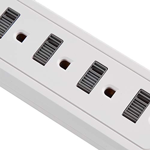 Amazon Basics 6-Outlet Surge Protector Power Strip With 2 Usb Ports - 1000 Joule, White #TOP3