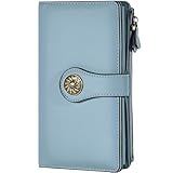 Travelambo Women's Wallet RFID Blocking Trifold Clutch Large Capacity Credit Card Holder Travel Purse