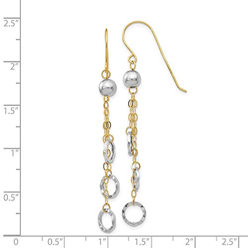 Drop & Dangle Earrings 14K Two-Tone Gold Women's 55 mm 7 mm4