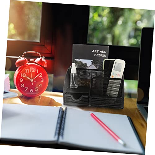 Porte-stylo de bureau en métal à tiroir 7 compartiments haut de gamme durable - 8
