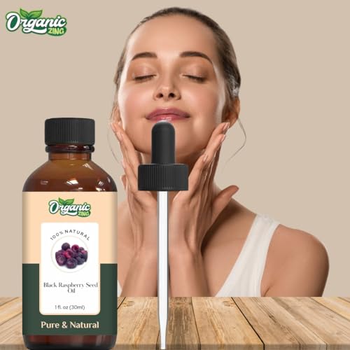 Image of Organic Zing Black Raspberry Oil 30 ml - Cosmetic Grade Black Raspberry Seed Oil for Skin & Hair Care | Lightweight Omega-Rich Carrier Oil for DIY Beauty Formulations