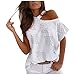 YANFANG Top Casual De Manga Corta Moda,Tops TúNica Mujer Camiseta,De Hombro Suelto con Estampado Encantador para Mujer,Verde,Blanco,Bule