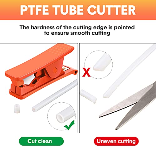 Image of 3 Pieces PTFE Plastic Tubing Cutter Hose Tube Cutter Pipe Accurate Tube Cutting Tool for Nylon PVC PU Tubing and Hose Cut up to 3 /4 Inch OD (Red)