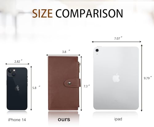 Image of Travelambo RFID Wallet Women Large Size Bifold Multi Card Wallet Case with Zipper Pocke Credit Card Holder for Women
