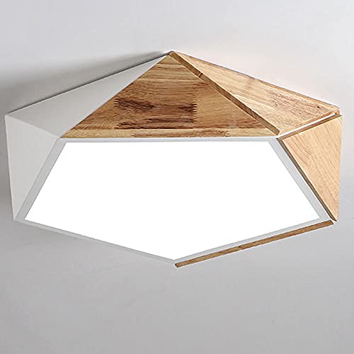 Plafonnier LED dimmable 38W avec structure en bois pour un confort visuel modulable