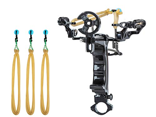 Rochan Slingshot High Velocity Professional Wrist Hunting Slingshots for Adults Shooting Arrows with 3 Replacement Rubber Bands
