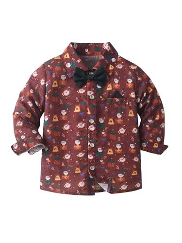 Image of Boarnseorl Baby Boys Pants Sets, Infant Long Sleeve Shirt + Pants + Bow Tie + Suspenders Outfits