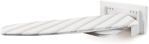 Miniatura 8 de Tabla de planchar montada en la pared, tabla de planchar plegable de 37.4 x 7.55 pulgadas, estación de planchado giratoria de 180 para el hogar,