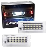 iJDMTOY CAN-bus Error Free Full LED License Plate Lights Compatible With BMW 2001-2006 E53 X5, 2004-2009 E83 X3, Powered By 18-SMD Xenon White LED Diodes