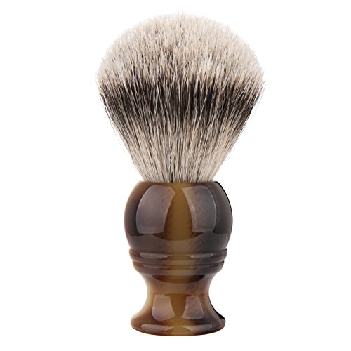 CYH Silvertip Badger Shaving brush, 100% Good Quality Silvertip Badger Hair with Imported Resin Handle Luxury Facial Care Tools for Safety Razor, Double Edge Razor, Shaving Razor