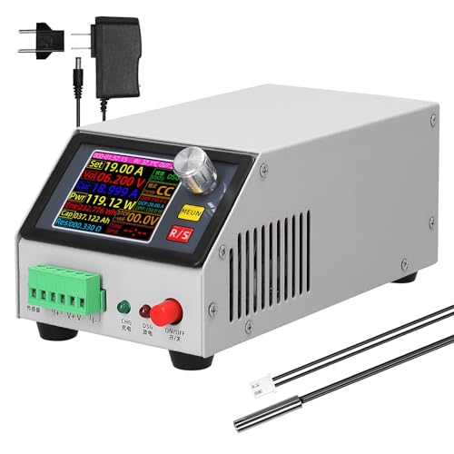 HUIOP Pantalla a color de 2,4 pulgadas Soporte de carga electrónica multifunción Modo de corriente/potencia/resistencia constante con calibración de datos Función de configuración de parámetros múltip