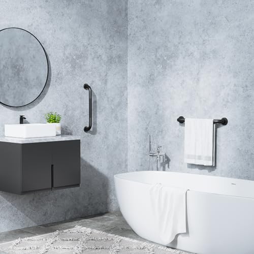 FANHAO 2 Pack 16 Inch Matte Black Shower Grab Bar, Stainless Steel Wall Mount Safety Grab Bar Handle,Bathroom Balance Bar, Safety Hand Rail Support