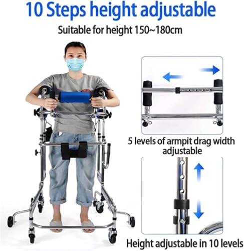 Andador portátil plegable para niños con parálisis cerebral, ligero, de 6 ruedas, antivuelco, ajustable, para rehabilitación, ayuda de movilidad para personas con discapacidad.