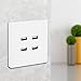 USB Wall Mounted Socket,4 Slots Ports DC 5V Electric Charging Power Outlet Panel Tool(110~250V) for Home Office Mobile Phone
