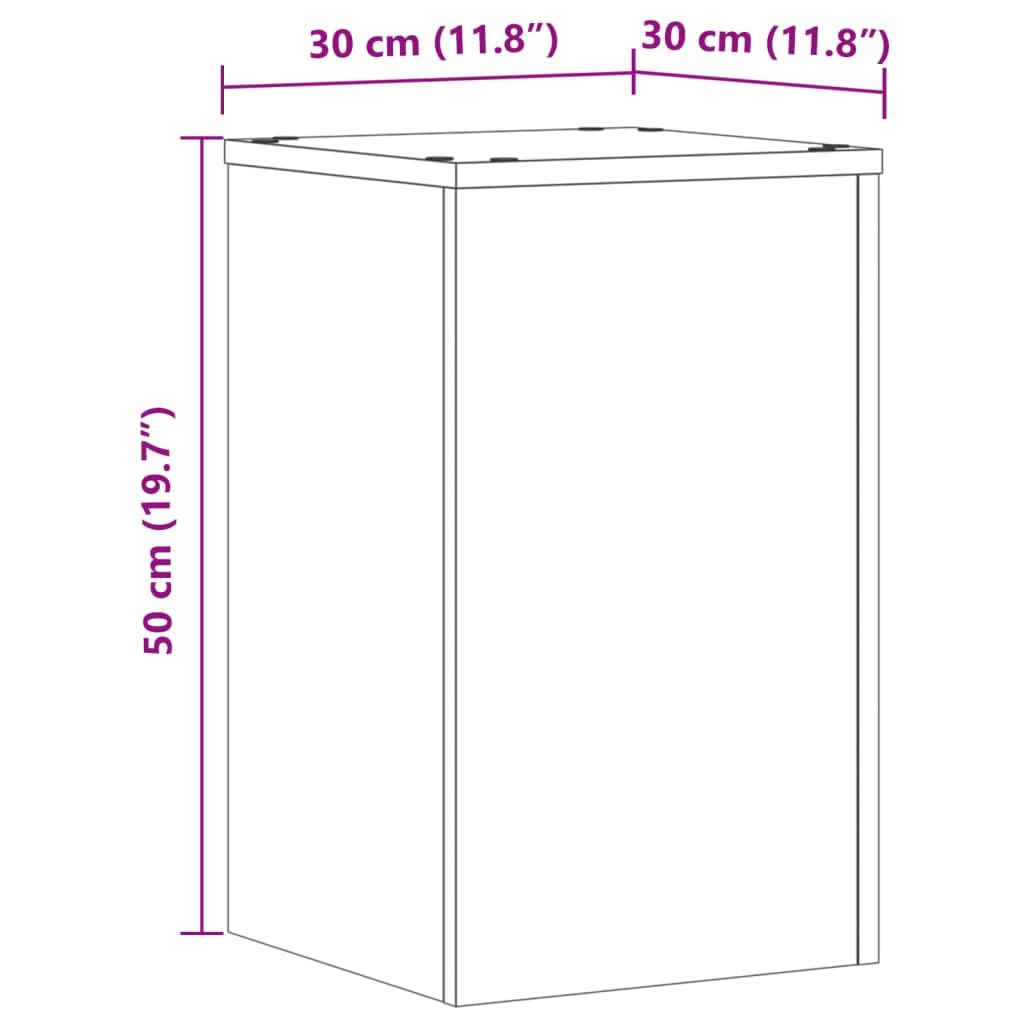 Supporto per piante, 2 pezzi, legno invecchiato, 30 x 30 x 50 cm, composito