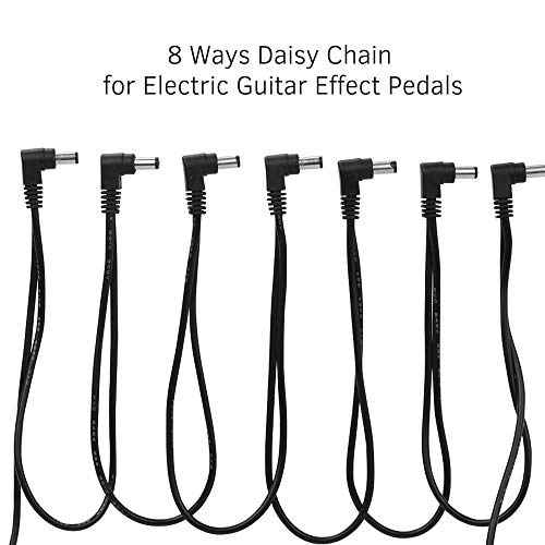 Henniu Cabo de linha de alimentação Daisy Chain de 8 vias em ângulo reto 18V 2A para fonte de alimen