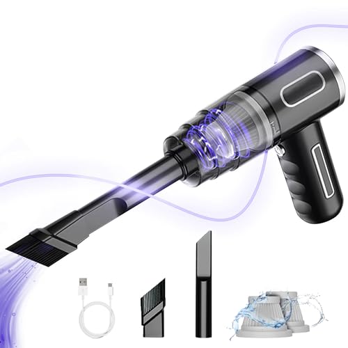 TRADEWAVE Mini Aspirapolvere Senza Fili Nero, Aspirapolvere Portatile Potente E Piccolo - Aspirapolvere Auto Dust Cleaner - Aspirabriciole Senza Fili Per La Casa - Aspirapolvere Tavolo, Aspirabriciole