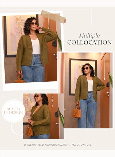 Image of Dokotoo Womens Open Front Long Sleeve Chunky Knit Cardigan Sweaters Loose Outwear Coat