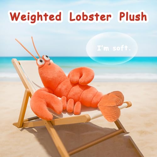 Image of Niuniu Daddy 20 inch 3.3 Pound Weighted Stuffed Animals Lobster for Kids Adults, Lobster Weighted Plushies Toy, Cute Body Pillow for Sleeping, Ocean Series Huggable Gift for Everyday Comfort