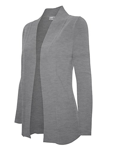 Image of Cielo Women's Solid Basic Open Front Pockets Knit Sweater Cardigan
