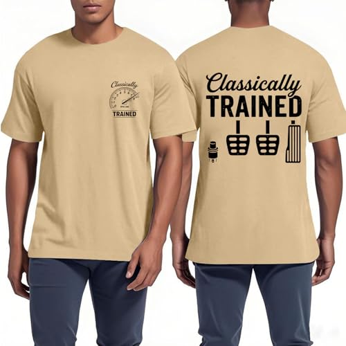 EOIGEAYO Car Pedals Driving T-Shirt Khaki