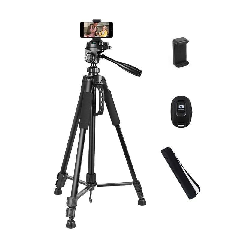 ALF Aluminum Tripod (55-Inch), Universal Lightweight Tripod with Remote Control Mobile Phone Holder Mount & Carry Bag Compatible for All Smart Phones, Gopro, Cameras (Pack of 1) (B0DFH3HCRS) Amazon Price History, Amazon Price Tracker