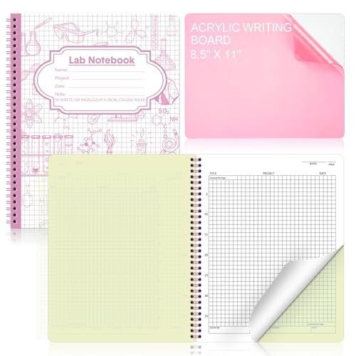 Cuaderno de laboratorio cientifico de ingenieria Affrolling autocopiante de 8.5 x 11 pulgadas