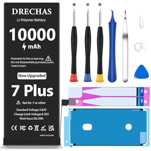 DRECHAS 10000mAh Battery for iPhone 7 Plus Cover