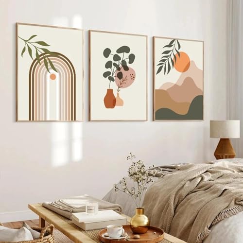 Peinture géométrique bohème 50x70cm sans cadre art mural salon