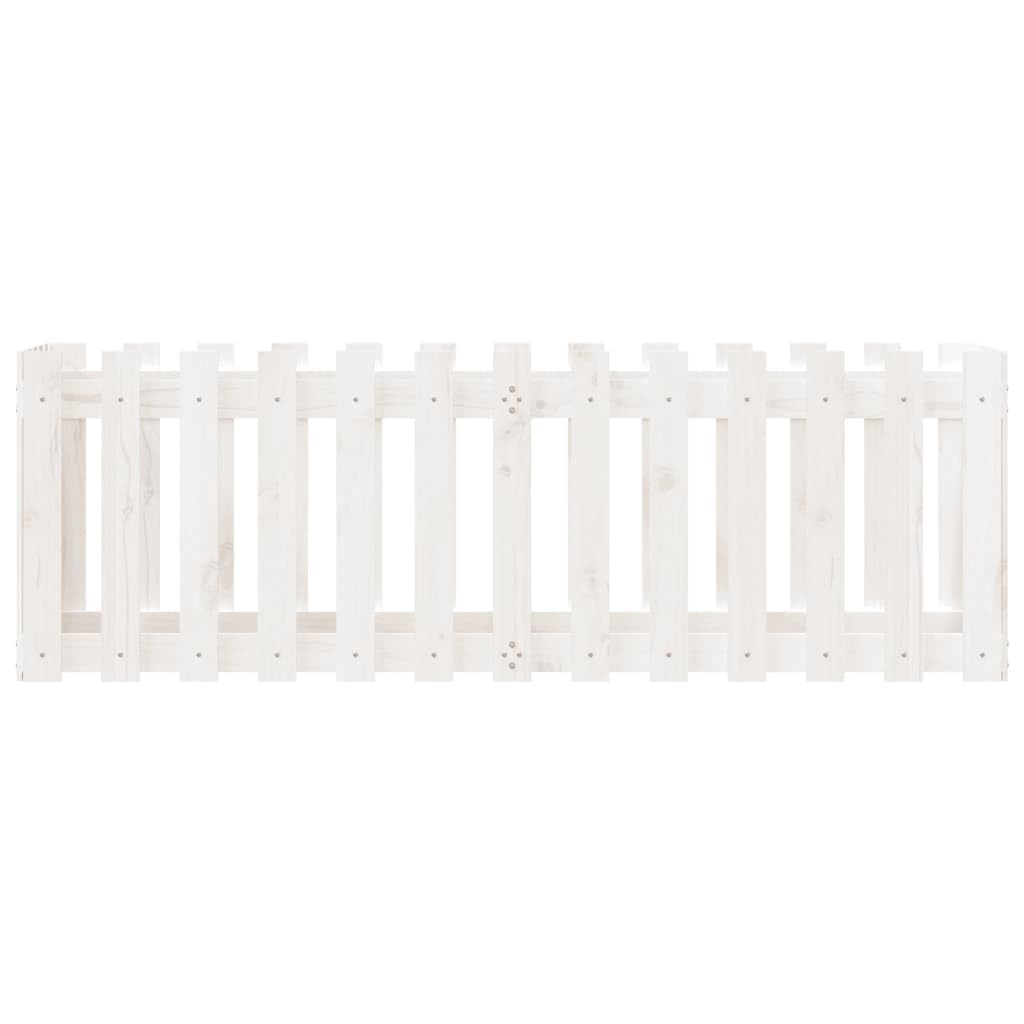 White Wooden Raised Garden Bed 150 x 50 cm wytrzymałe drewno sosnowe do użytku na zewnątrz, do sadzenia kwiatów, zioła, sukulentów, kaktusów, orchidei, bonsai, uprawy z tacą drenażową