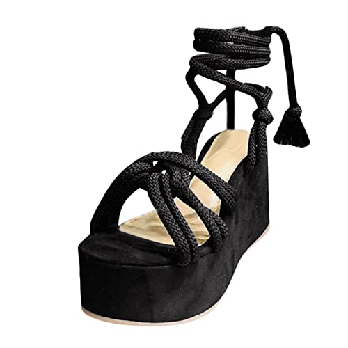 Sandales respirantes femme à talons hauts compensés pour marcher léger