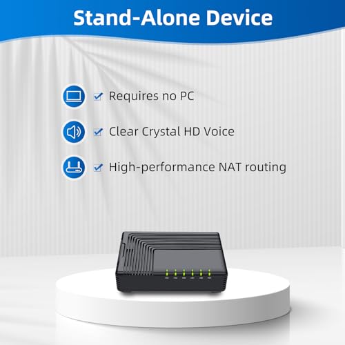 flyingvoice fta5102e2 analog telephone adapter 2 fxs ports 2 sip lines 2 lan ports 3-way conference supports fax over ip via t38 t30 fax with g711 ata for smes hotel office call center