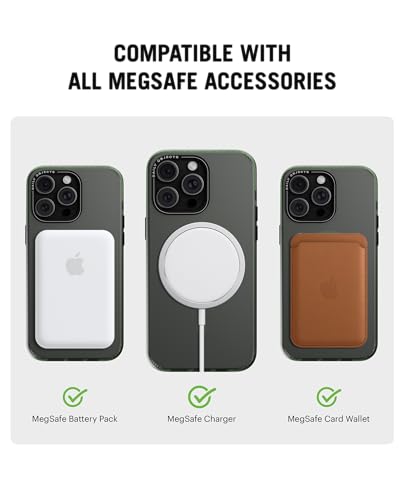Image of DailyObjects Polycarbonate Case for iPhone 14 Pro Max Compatible with Mag-Safe Wireless Charging,Green Nimbus Slim Shockproof Back Cover