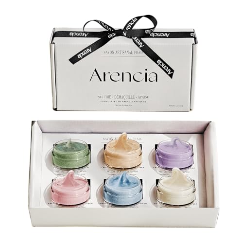 ARENCIA Rice Mochi Facial Cleanser Gift Set, 6 Varieties, 0.52 oz each - travel size, Korean skin care, holiday gift set