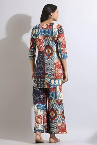 Image of Leriya Fashion Kurta Sets for Woman | Co ord Set for Women Stylish | Kurti Set for Woman | Short Kurti for Women | Kurtis | Ethnic Floral Straight Printed Kurta Set's with Palazzo Pants