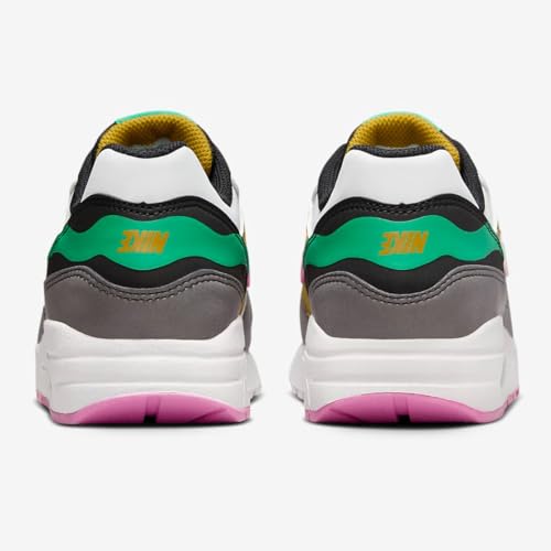 Nike Air Max 1 SE Big Kids' Shoes (FJ3286-001, Black/Playful Pink/Stadium Green) Size 73