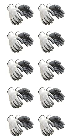 SR TRADERS Nylon Safety Hand Gloves | Anti Cut | Cut Resistant | Industrial | Domestic Hand Gloves (White & Grey) (10 PIECE) (B0C3YSD7X6) Amazon Price History, Amazon Price Tracker