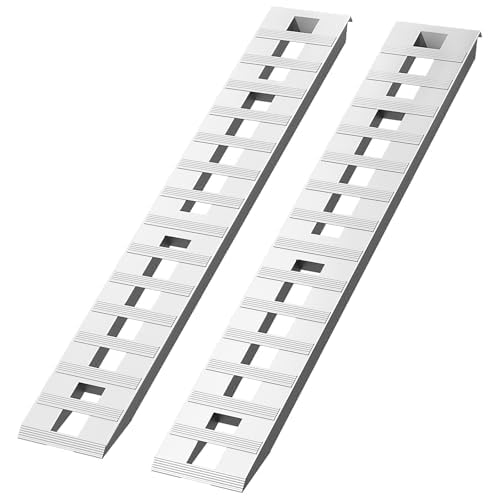 Loezora 72x15 Aluminum Loading Ramps 6000 lbs Heavy Duty Extra Wide 15 Truck Ramps with Beavertail Hook & Anti-Slip Surface for Pickup ATV UTV Tractor Lawn Mower (2 PCS)