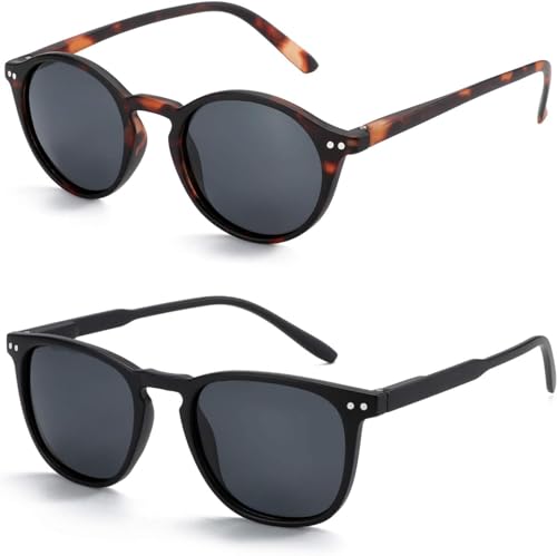 Lunettes de soleil polarisées homme femme UV400 vintage ronde carrée