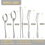 Silverware Set Flatware Stainless Steel: Kitchen Matte Utensils Fork Spoon Knife 20-Piece - Silverware Flatware Set Service for 4 - Sliverwarer Set Heavy Reusable for Home Restaurant Camping Outdoor - Image 3