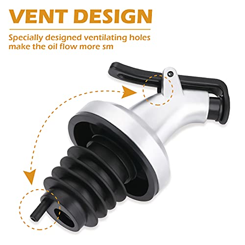 ASTER Olijfolie Tuiten Fles Pourer 5 Pack,Lekvrije Liquor Pourers met Stofkappen Olie Uitloop Liquor Spirit Drinks… - Image 4